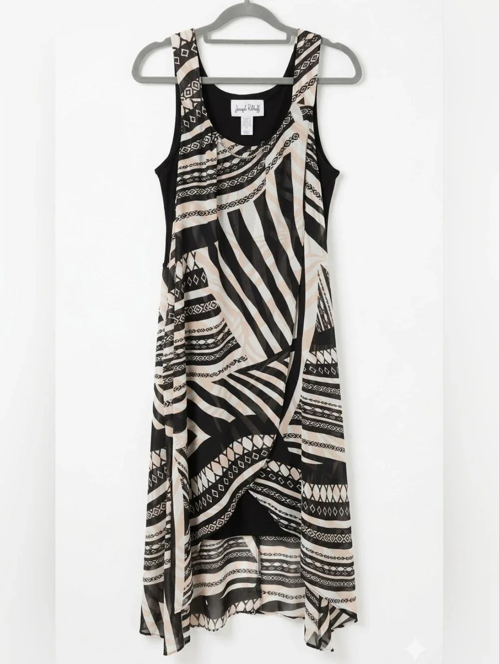 Joseph Ribkoff Sleeveless Abstract Print High Low Dress Size 10 - Picture 2 of 6